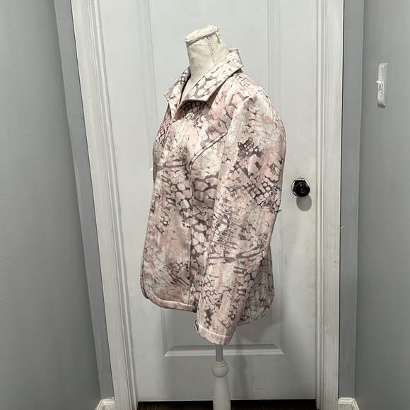 CHICOS Blur Illusion Jarrah Belladonna Pink Fleece Jacket Blazer - Picture 4 of 12